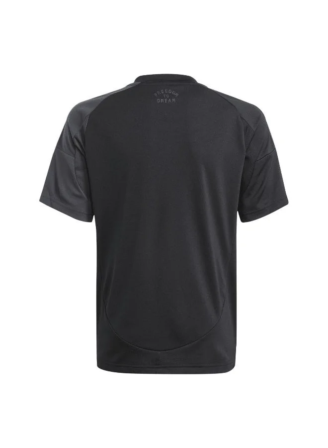 اديداس قمصان كرة قدم للأطفال للجنسين باللون الأسود